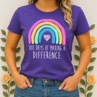 100 Days Of Making A Difference 100th Day Of School Women's T-Shirt thumb 2