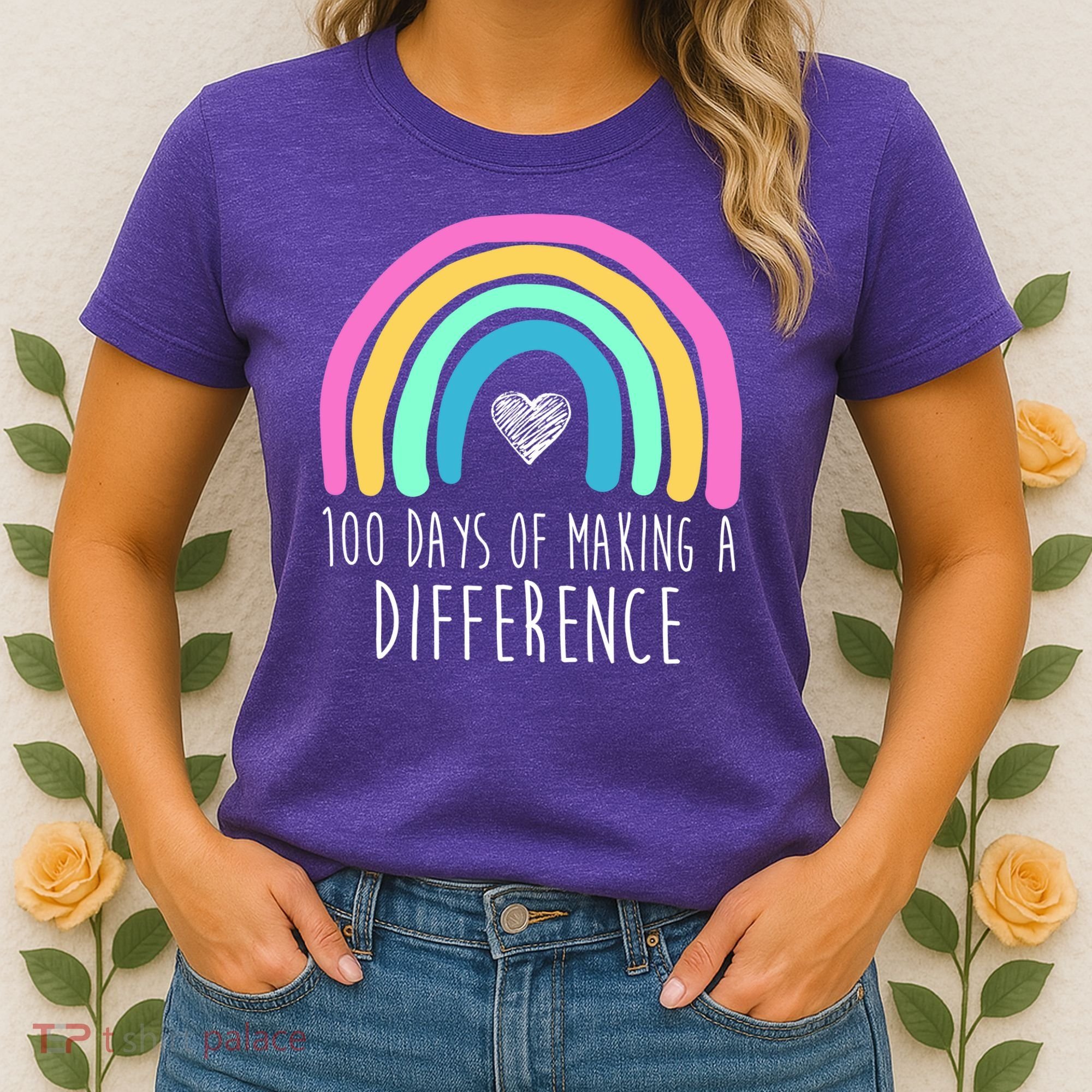 100 Days Of Making A Difference 100th Day Of School Women's T-Shirt