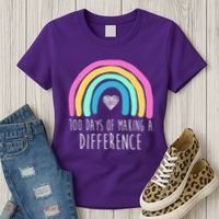 100 Days Of Making A Difference 100th Day Of School Women's T-Shirt thumb 3