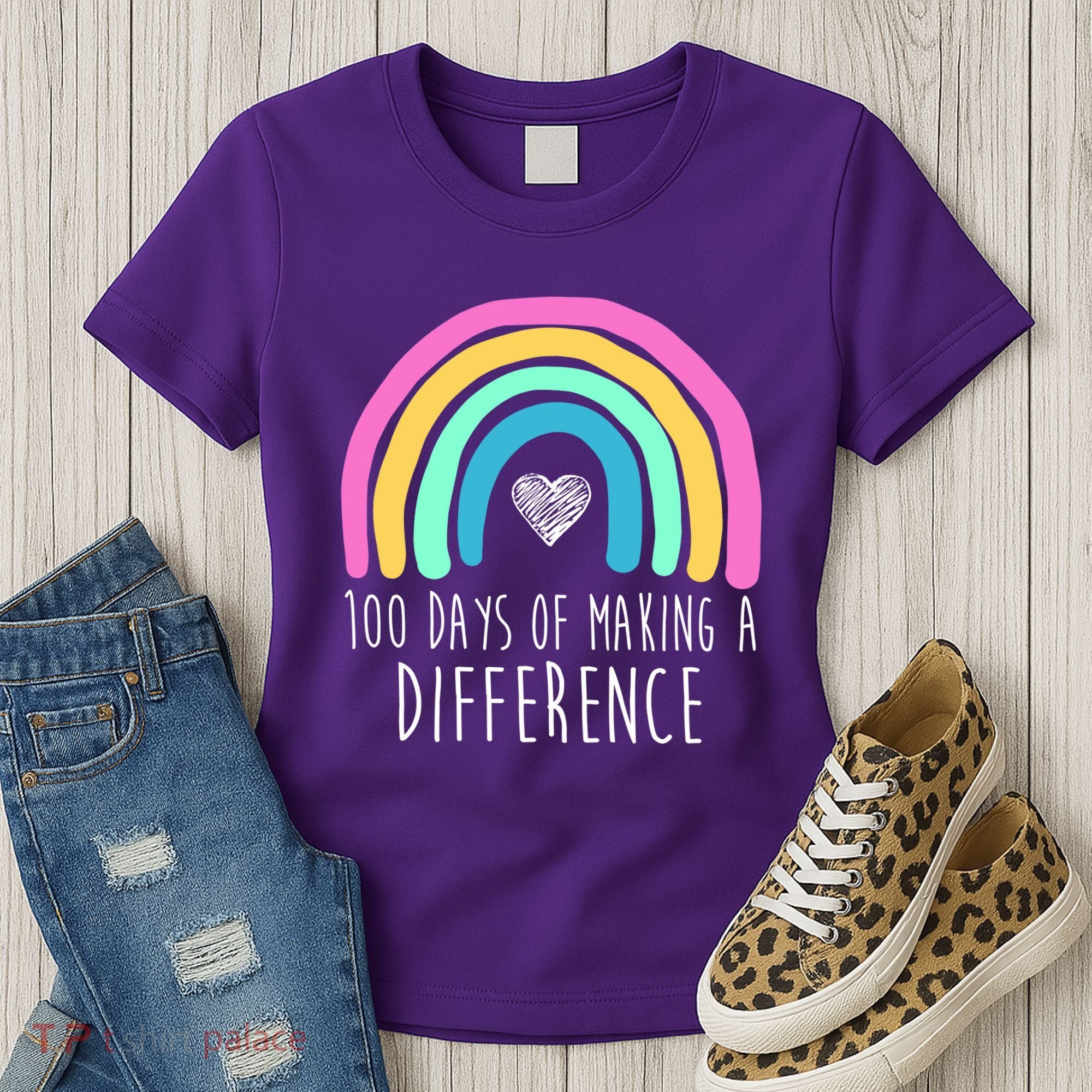 100 Days Of Making A Difference 100th Day Of School Women's T-Shirt