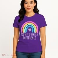 100 Days Of Making A Difference 100th Day Of School Women's T-Shirt thumb 4