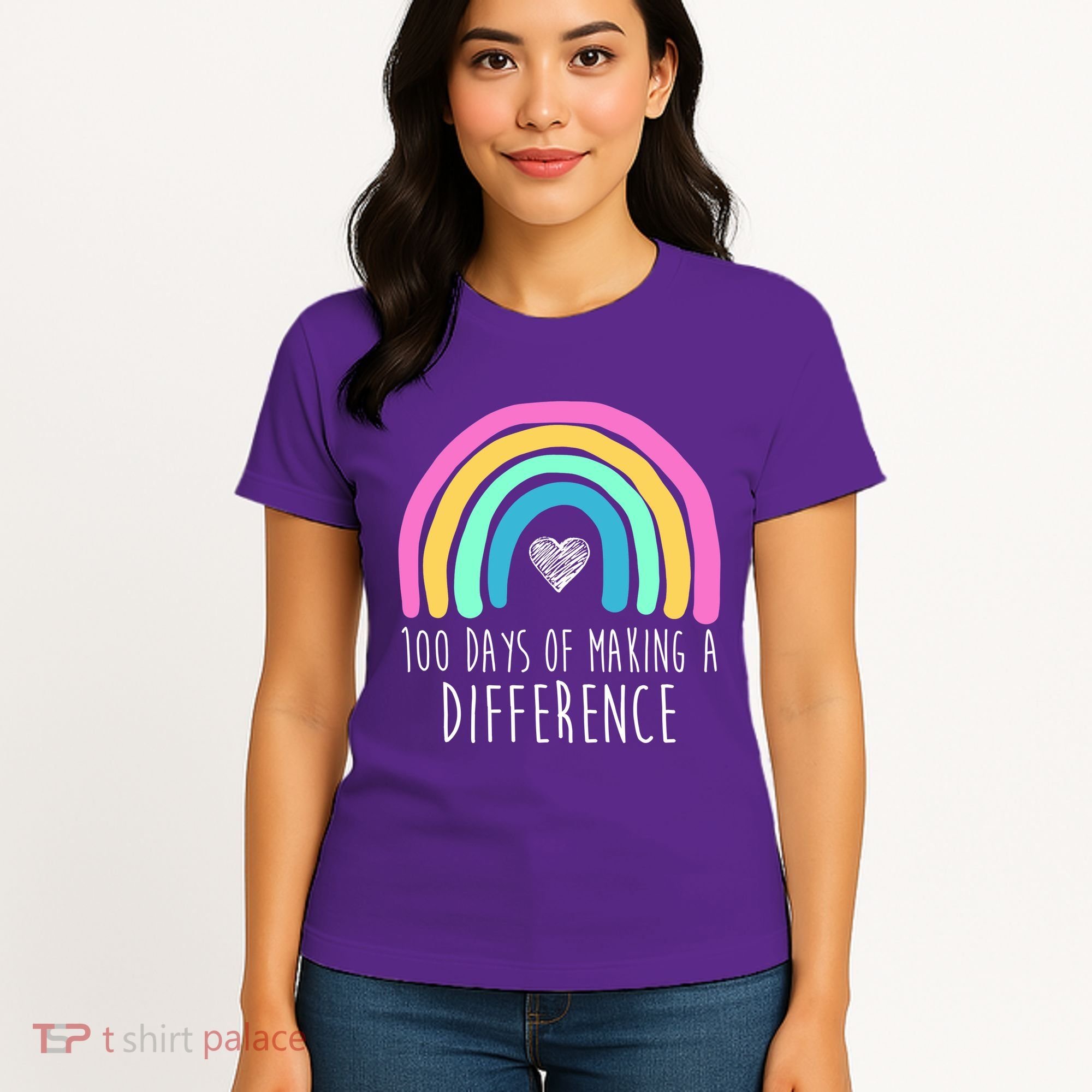 100 Days Of Making A Difference 100th Day Of School Women's T-Shirt
