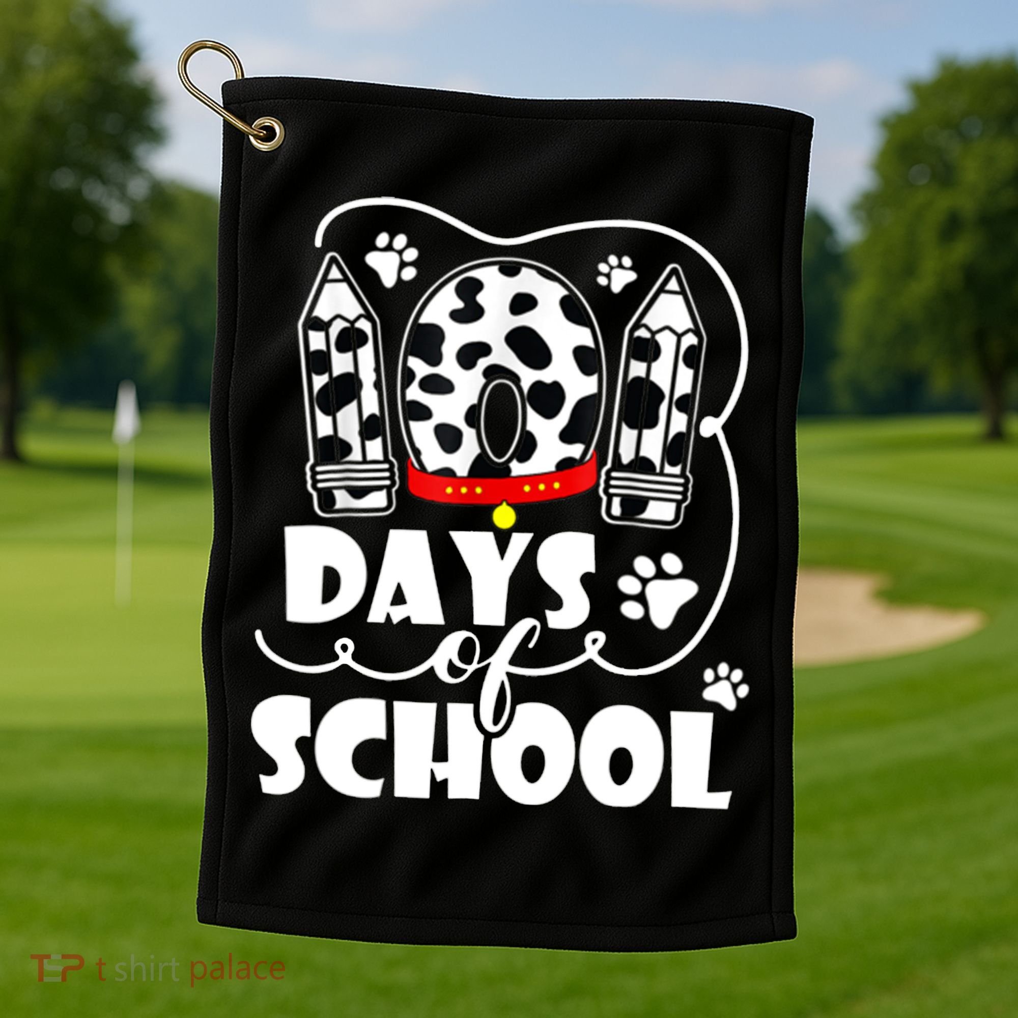 101 Days Of School Dalmatian Logo Golf Towel