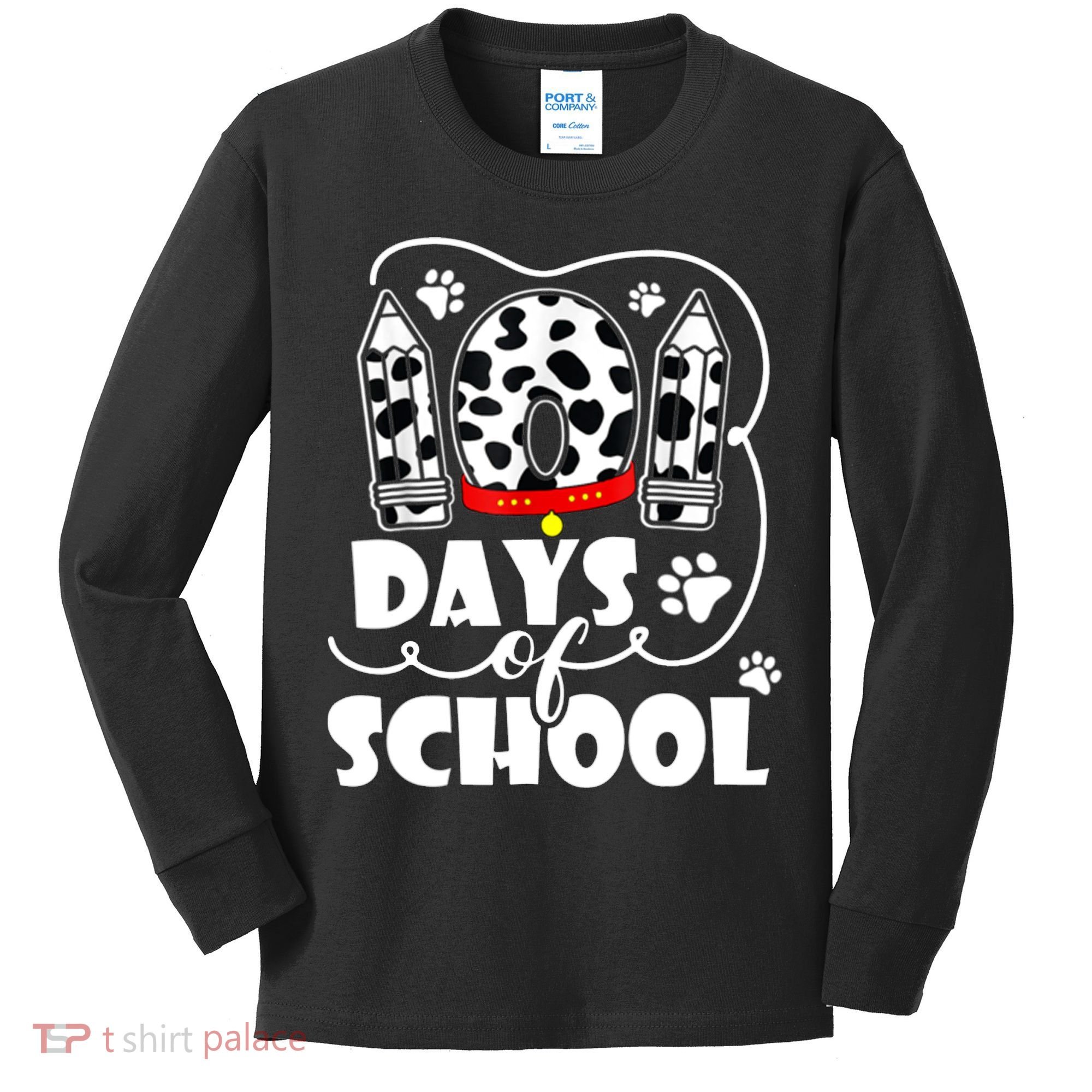 101 Days Of School Dalmatian Logo Kids Long Sleeve Shirt