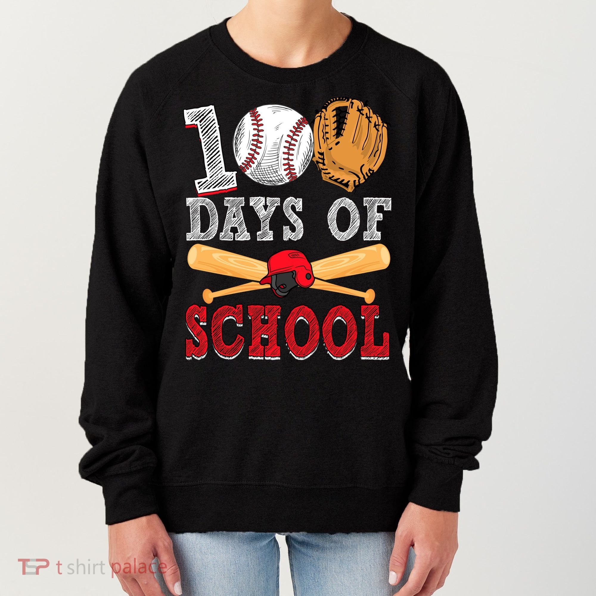 100 Days Of School Baseball Lover Women's Sweatshirt