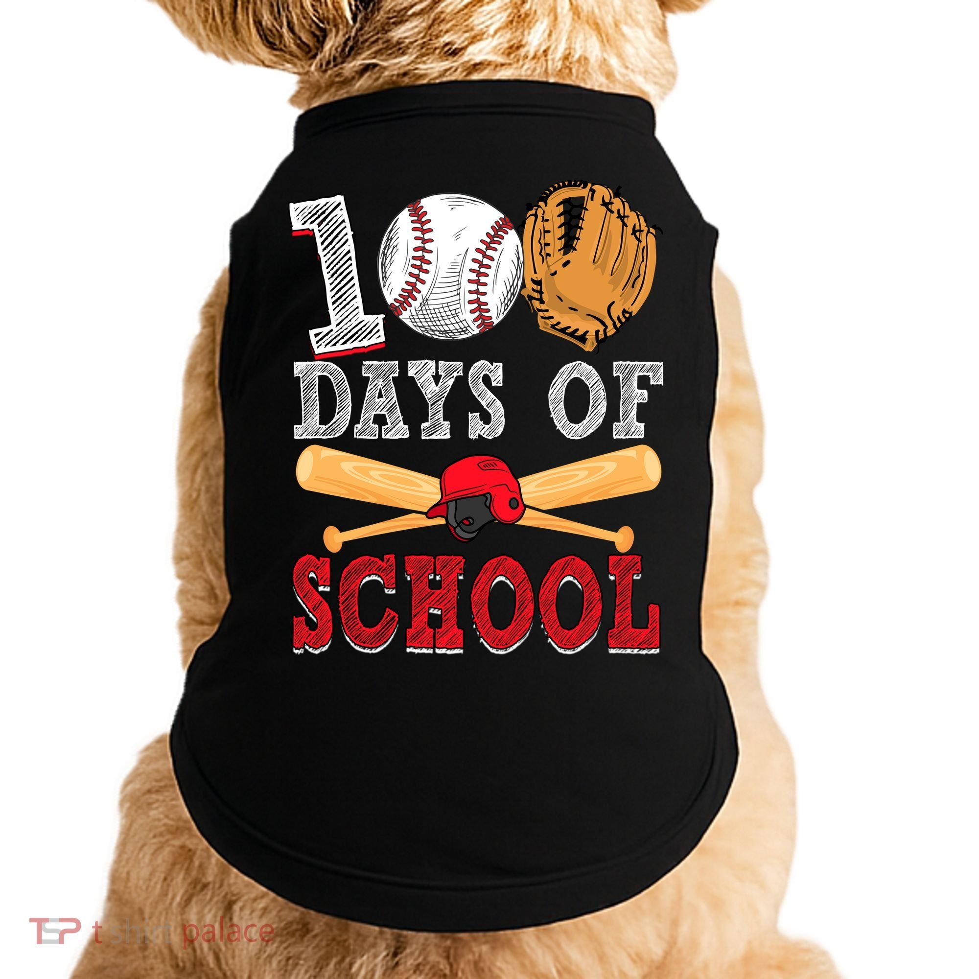 100 Days Of School Baseball Lover Doggie Tank