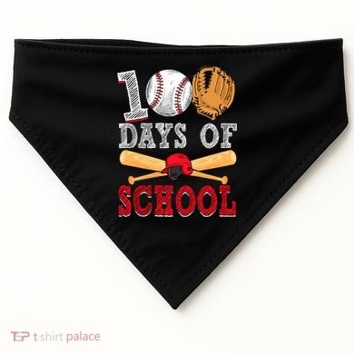 100 Days Of School Baseball Lover USA-Made Doggie Bandana
