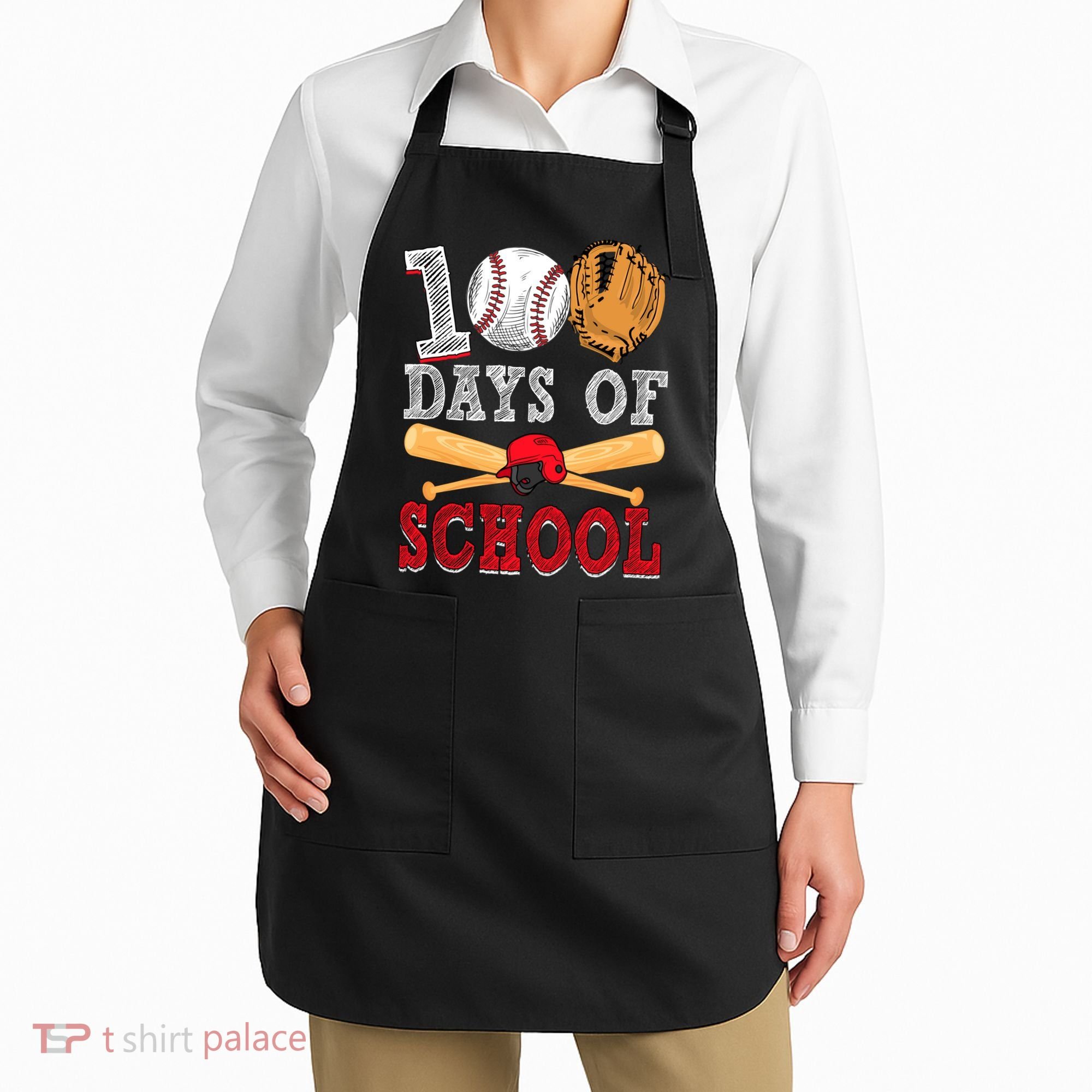 100 Days Of School Baseball Lover Apron