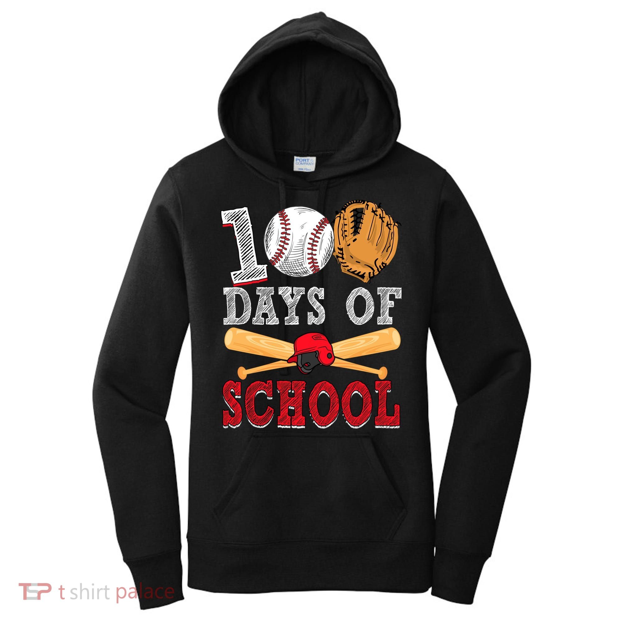 100 Days Of School Baseball Lover Women's Hoodie
