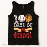 100 Days Of School Baseball Lover Tank Top thumb 2