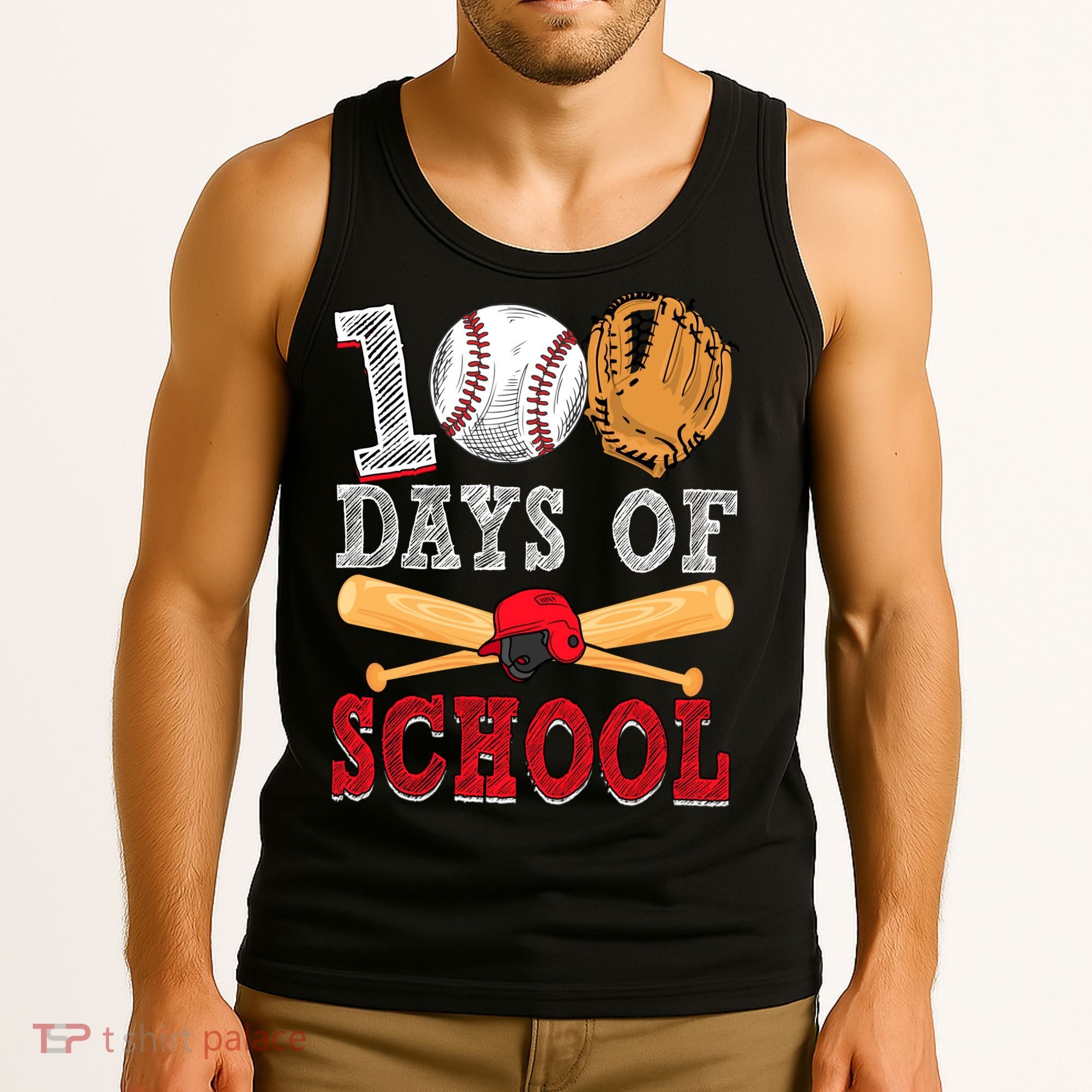 100 Days Of School Baseball Lover Tank Top