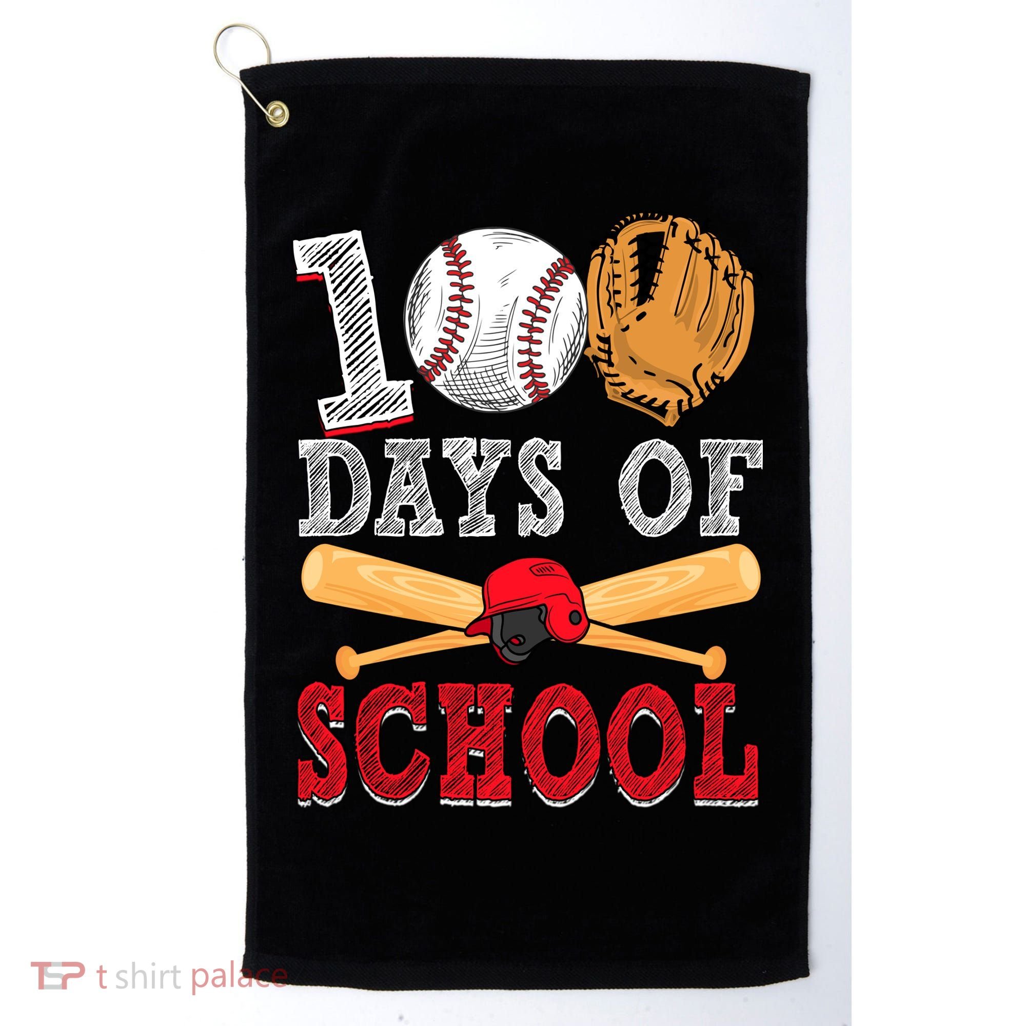 100 Days Of School Baseball Lover Golf Towel