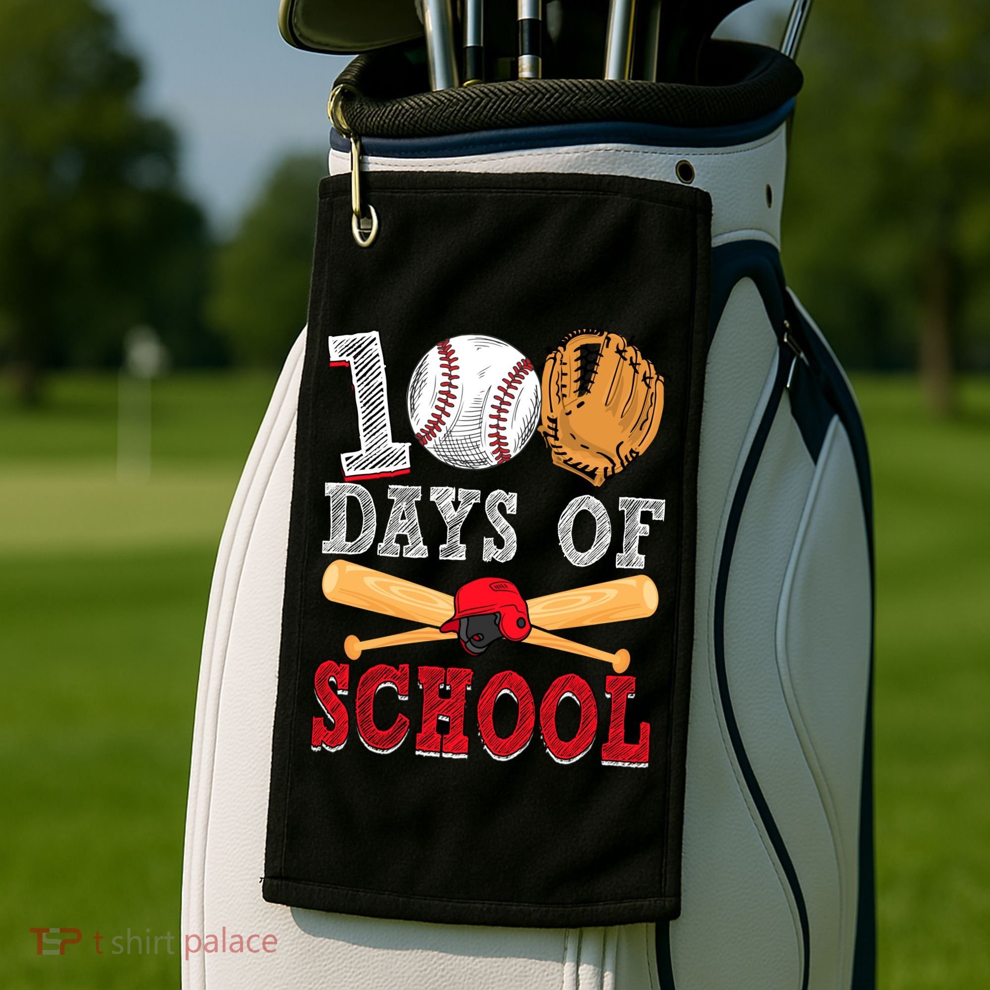 100 Days Of School Baseball Lover Golf Towel