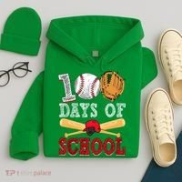 100 Days Of School Baseball Lover Hoodie thumb 4