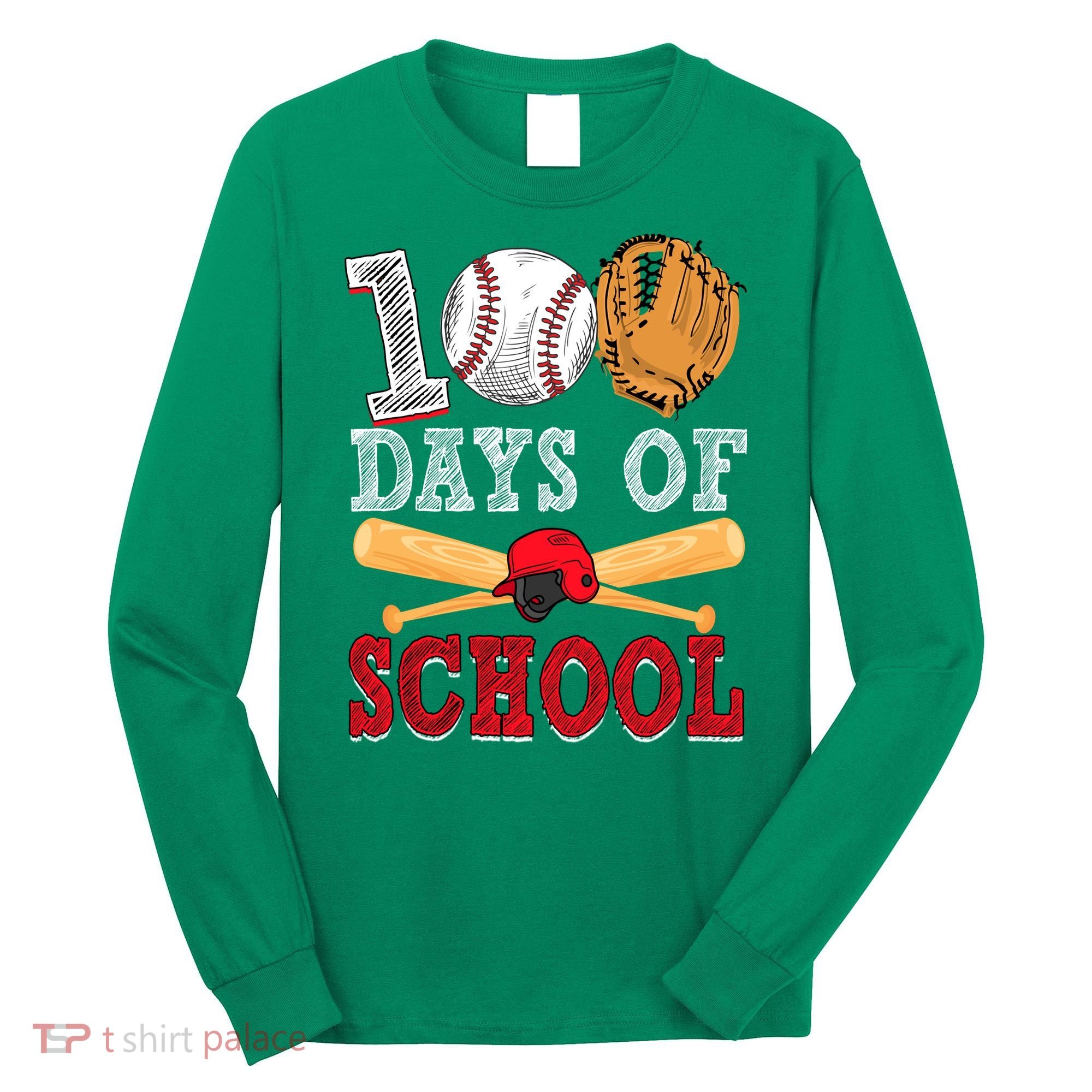 100 Days Of School Baseball Lover Long Sleeve Shirt