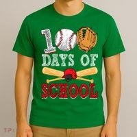 100 Days Of School Baseball Lover T-Shirt thumb 3