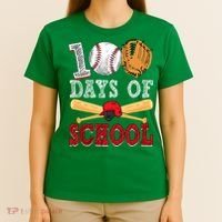 100 Days Of School Baseball Lover T-Shirt thumb 4