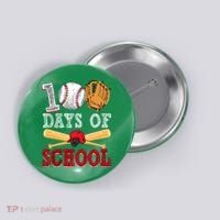100 Days Of School Baseball Lover Button thumb 0