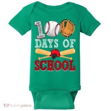100 Days Of School Baseball Lover Baby Bodysuit