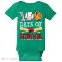100 Days Of School Baseball Lover Baby Bodysuit thumb 0