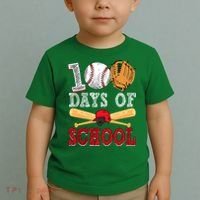 100 Days Of School Baseball Lover Toddler T-Shirt thumb 2