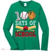 100 Days Of School Baseball Lover Women's Long Sleeve Shirt thumb 0