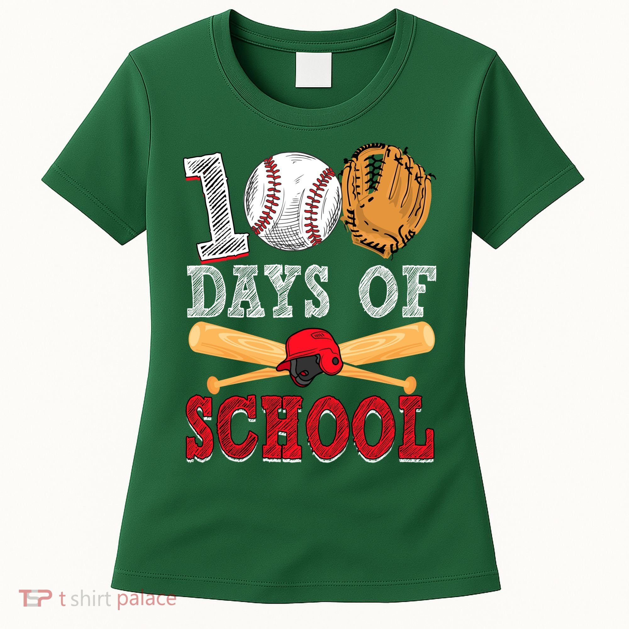 100 Days Of School Baseball Lover Women's T-Shirt