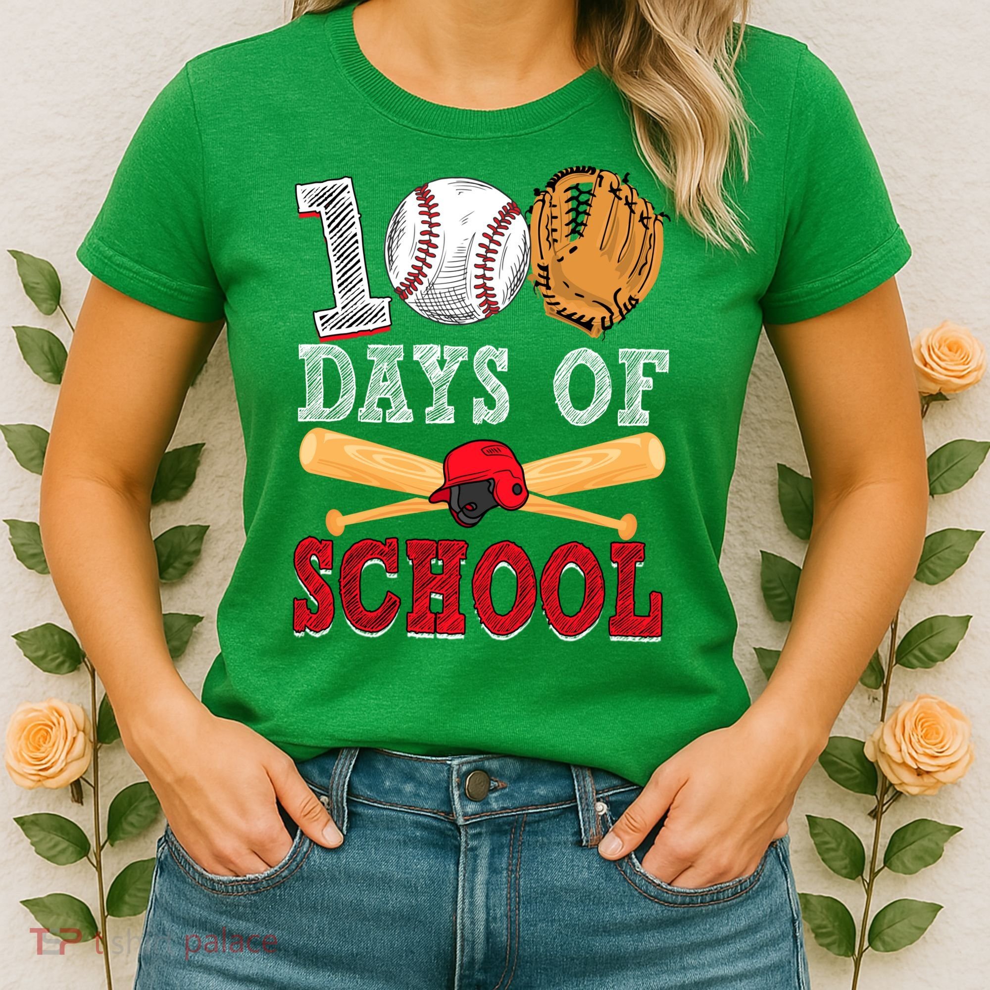 100 Days Of School Baseball Lover Women's T-Shirt