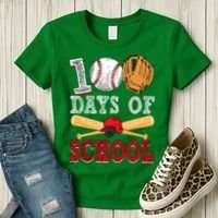100 Days Of School Baseball Lover Women's T-Shirt thumb 3