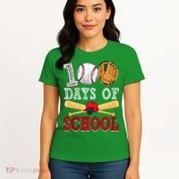 100 Days Of School Baseball Lover Women's T-Shirt thumb 4