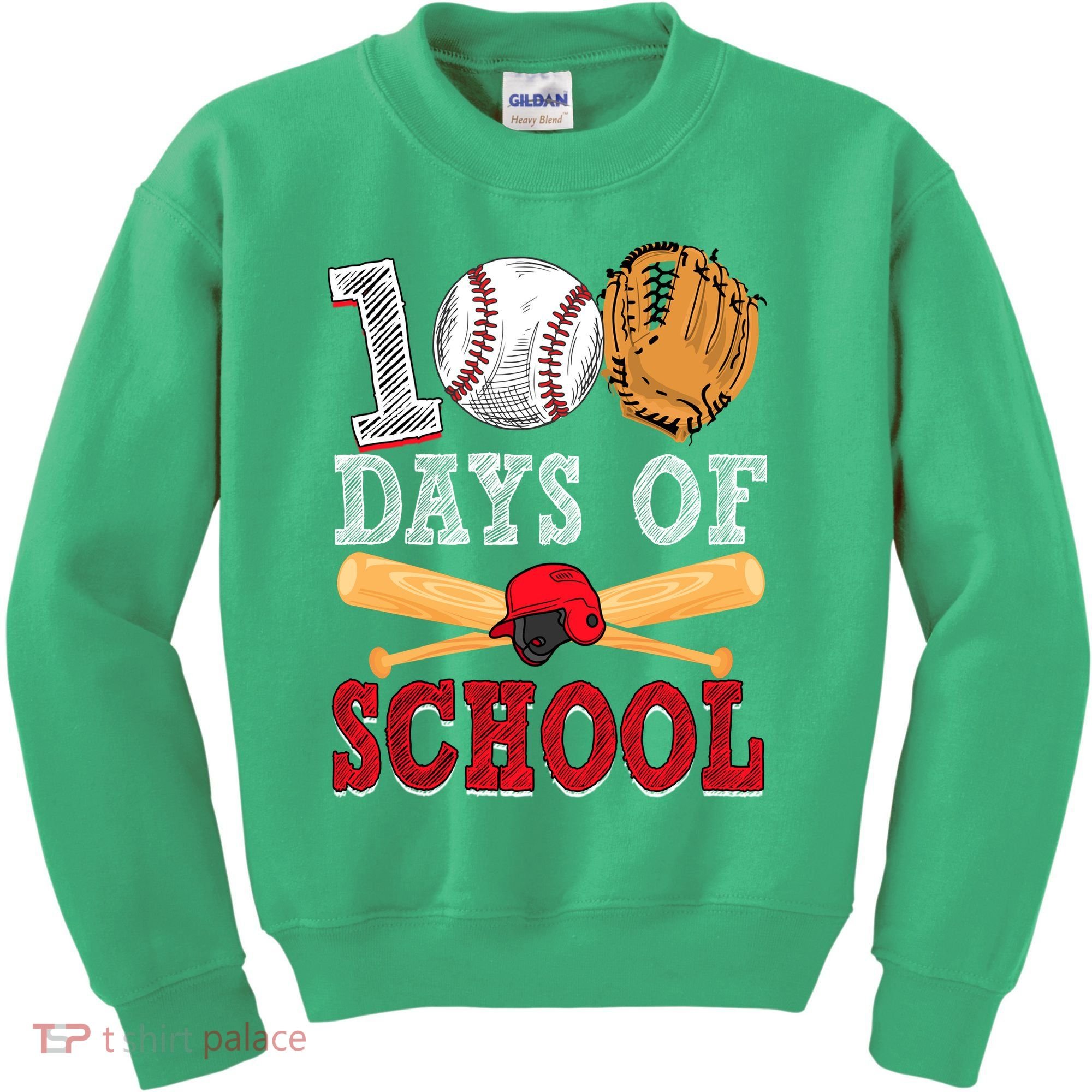 100 Days Of School Baseball Lover Kids Sweatshirt