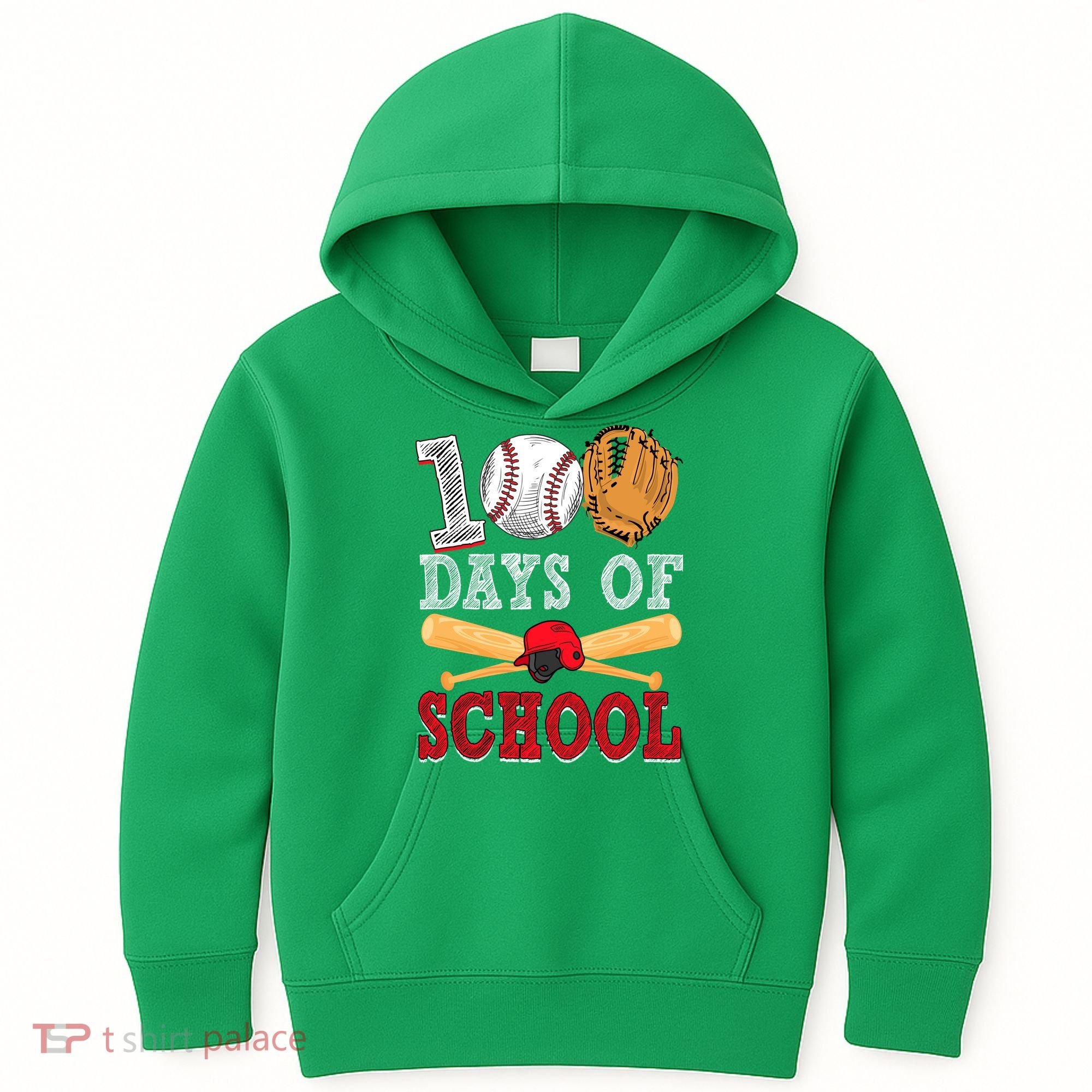 100 Days Of School Baseball Lover Kids Hoodie