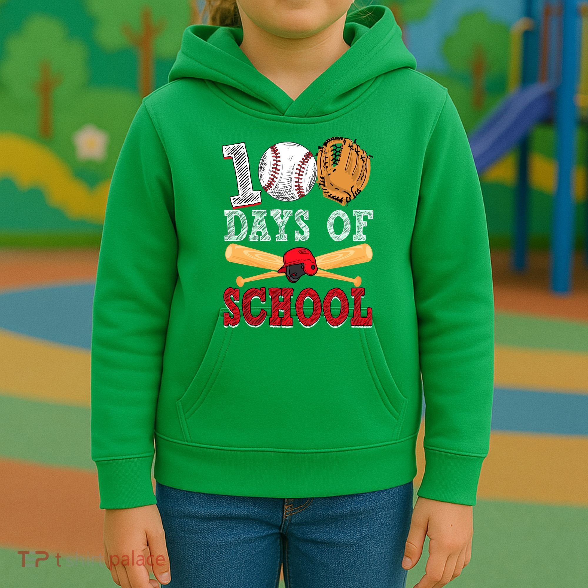 100 Days Of School Baseball Lover Kids Hoodie