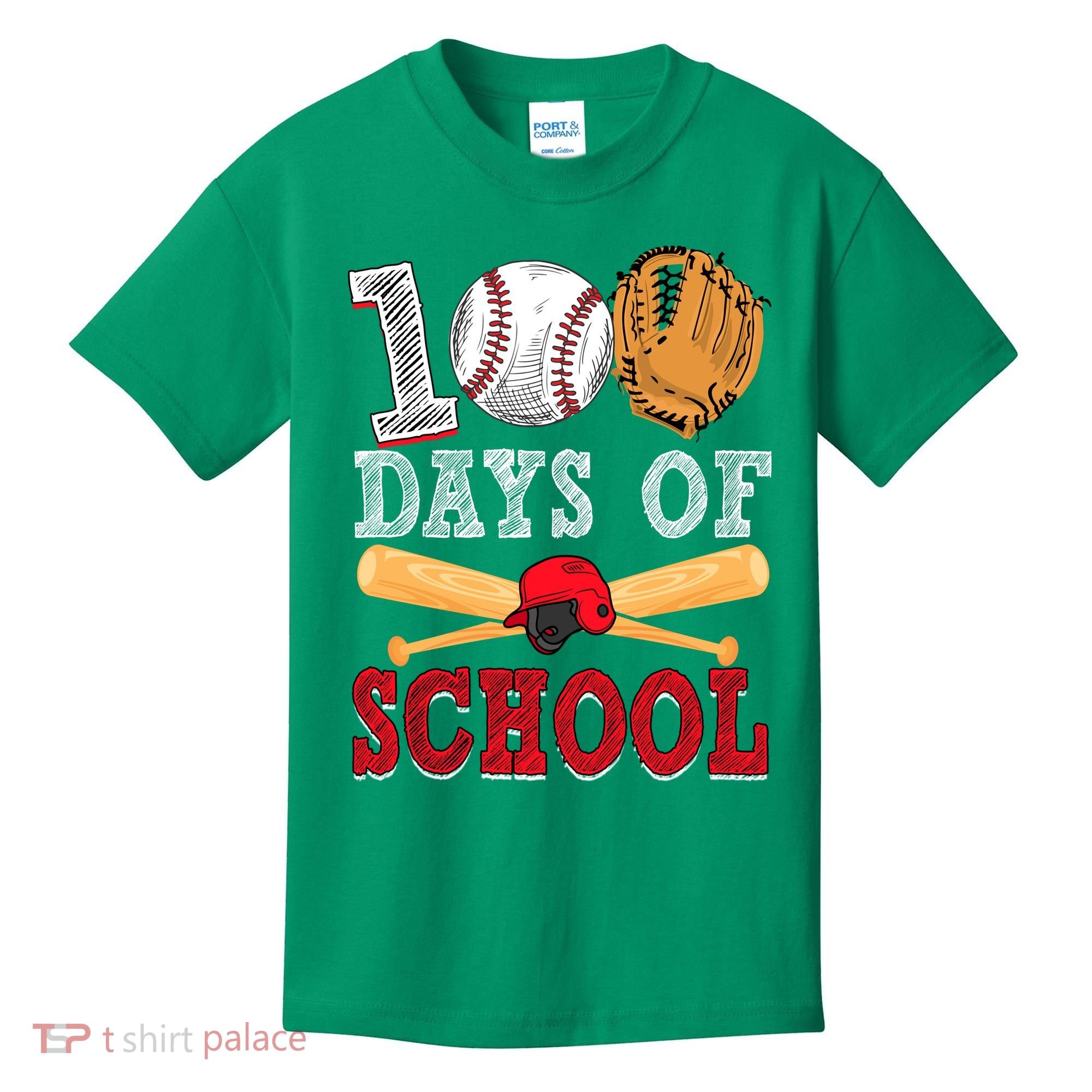100 Days Of School Baseball Lover Kids T-Shirt