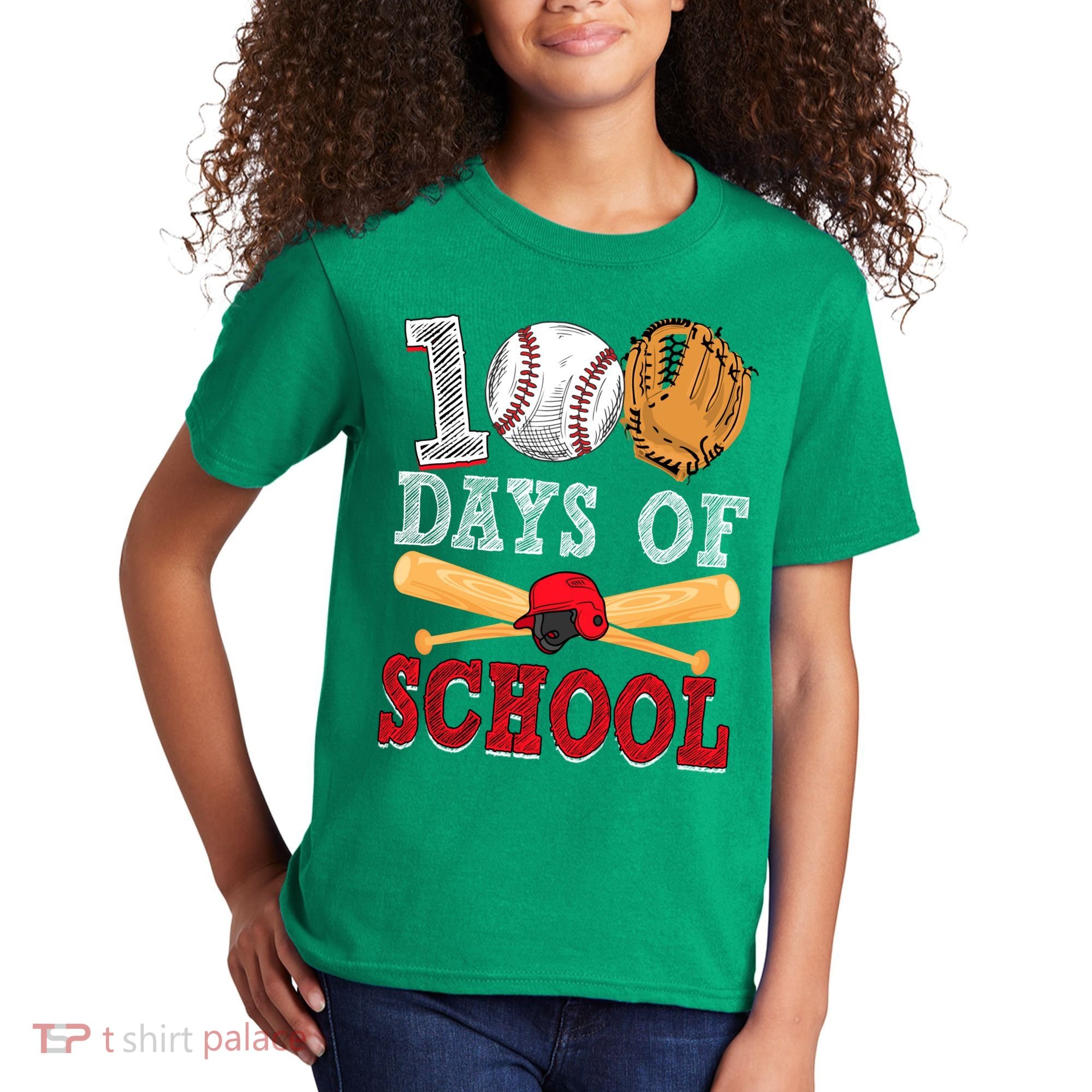 100 Days Of School Baseball Lover Kids T-Shirt