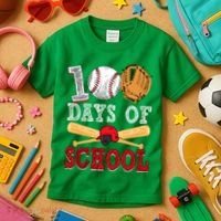 100 Days Of School Baseball Lover Kids T-Shirt thumb 3