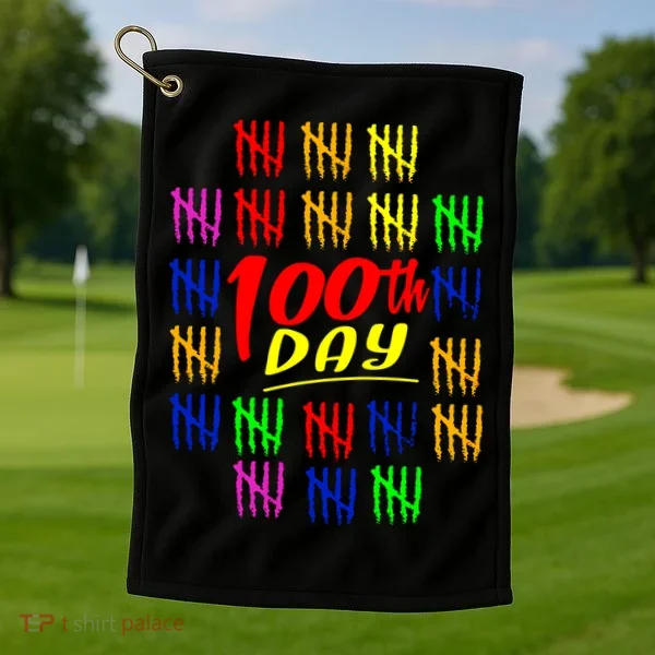 100 Days Of School Golf Towel