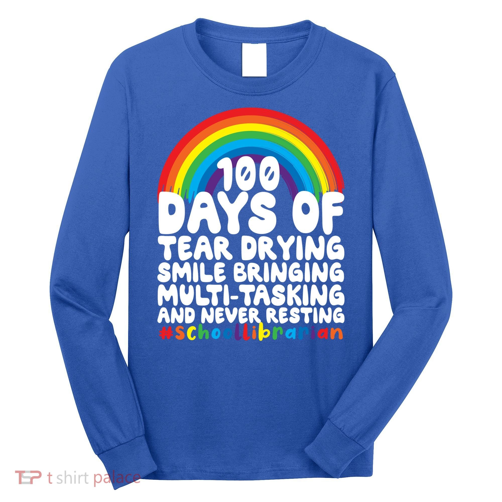 100 Days Of School Smile Bringing School Librarian Great Gift Long Sleeve Shirt