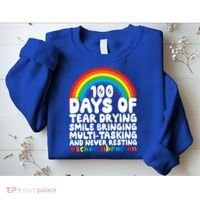 100 Days Of School Smile Bringing School Librarian Great Gift Sweatshirt thumb 2