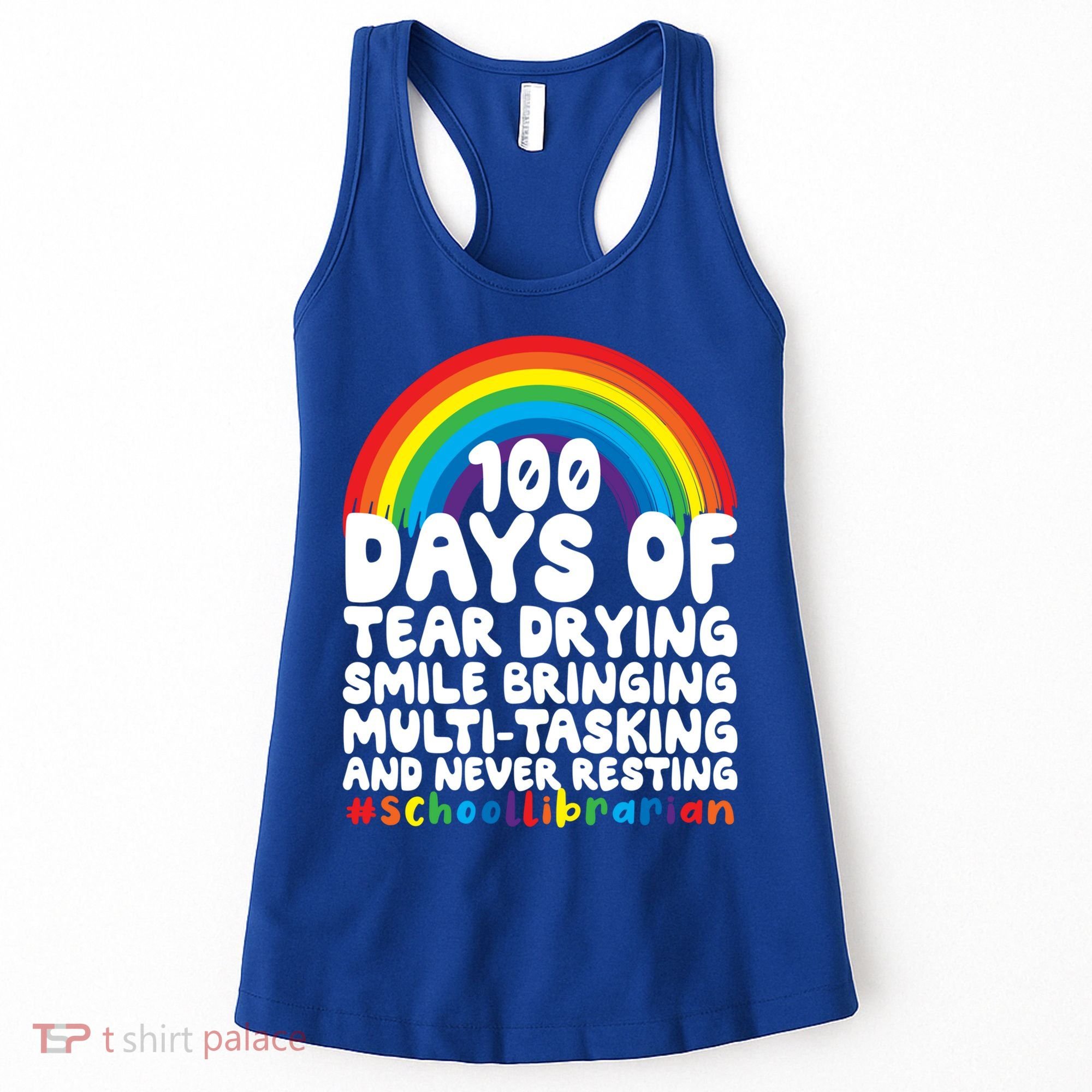 100 Days Of School Smile Bringing School Librarian Great Gift Women's Tank Top
