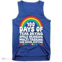 100 Days Of School Smile Bringing School Librarian Great Gift Tank Top thumb 0