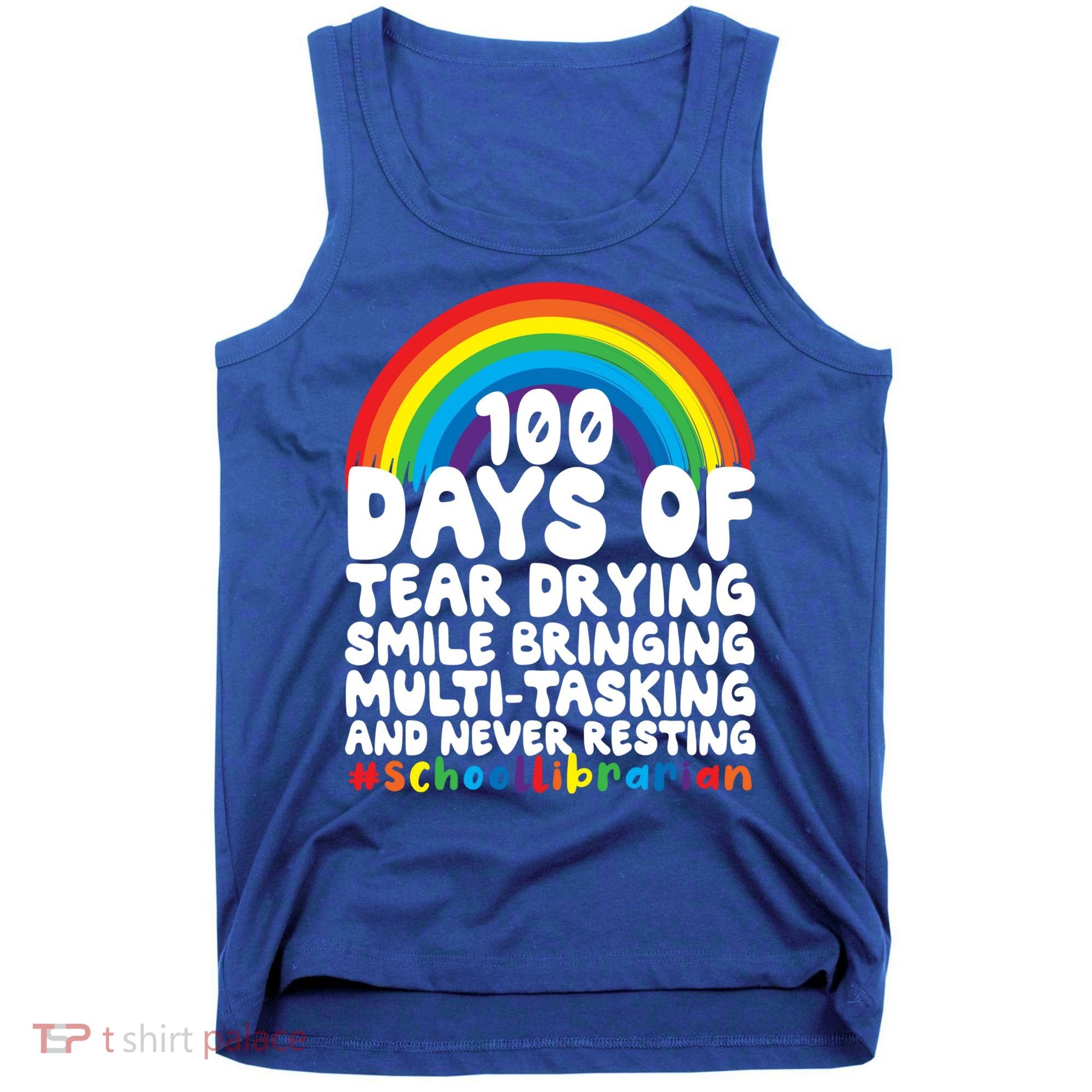 100 Days Of School Smile Bringing School Librarian Great Gift Tank Top