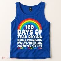 100 Days Of School Smile Bringing School Librarian Great Gift Tank Top thumb 2