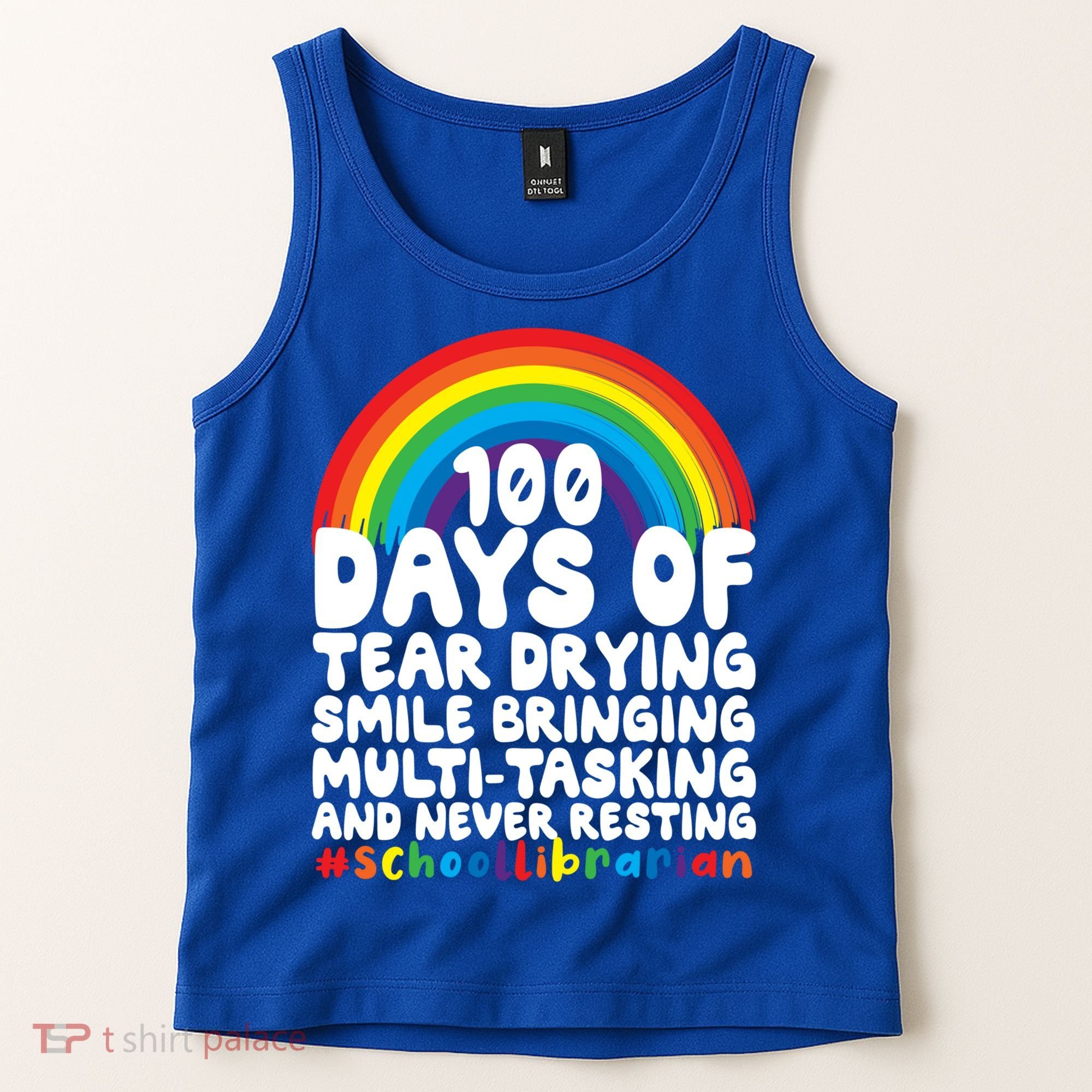 100 Days Of School Smile Bringing School Librarian Great Gift Tank Top