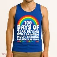 100 Days Of School Smile Bringing School Librarian Great Gift Tank Top thumb 3