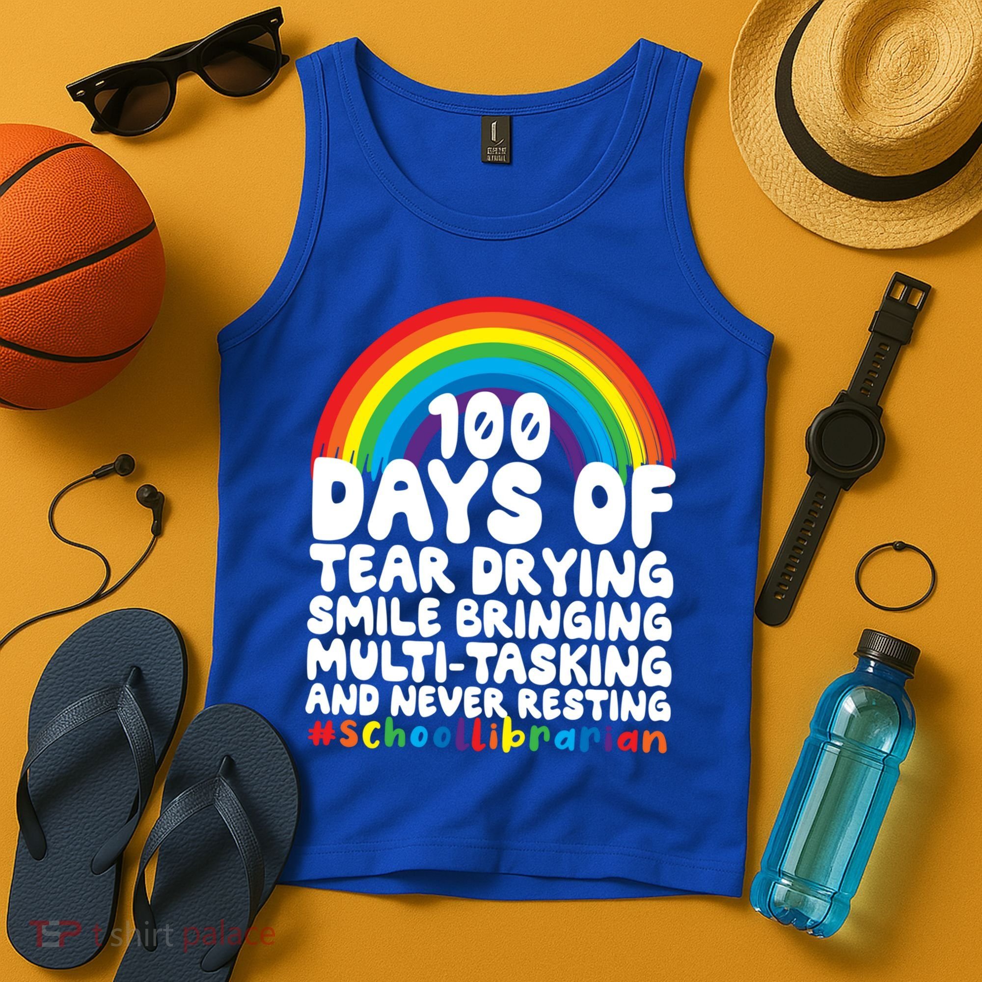 100 Days Of School Smile Bringing School Librarian Great Gift Tank Top