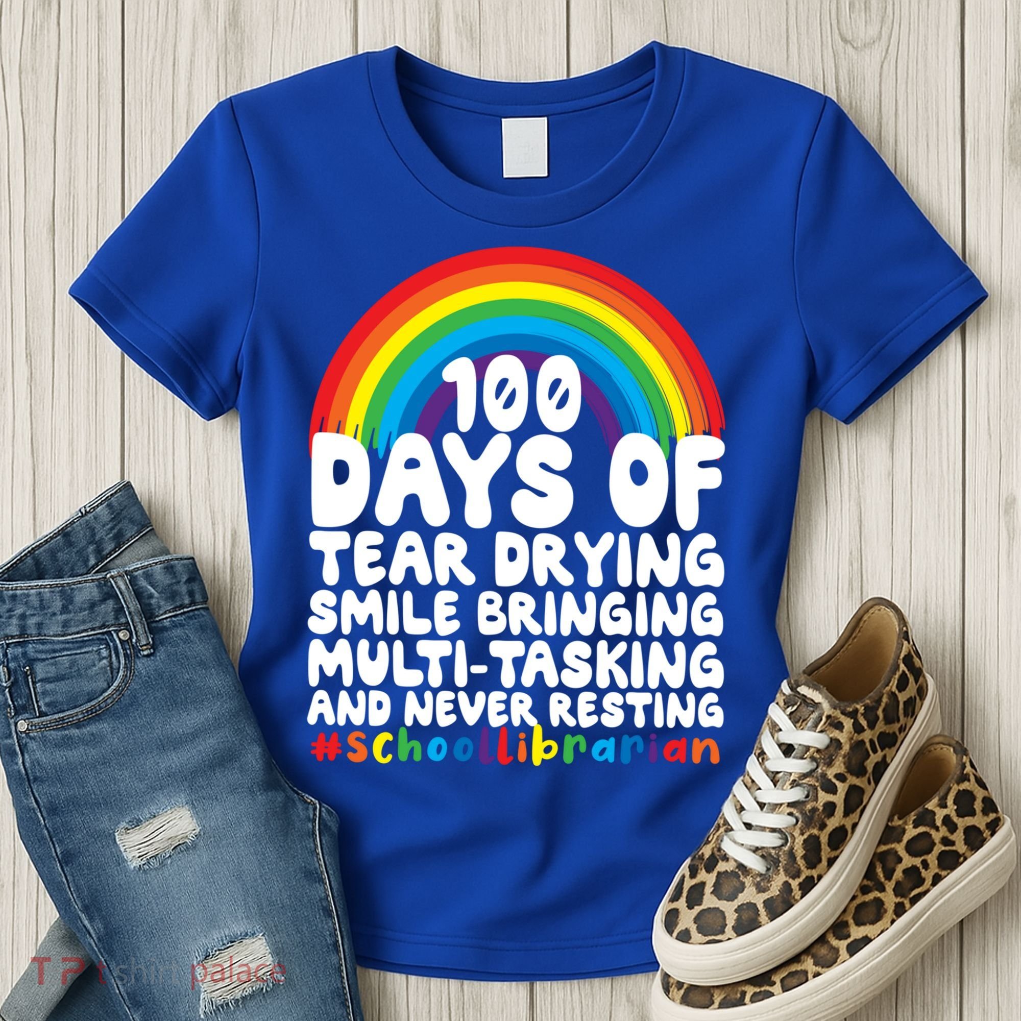 100 Days Of School Smile Bringing School Librarian Great Gift Women's T-Shirt