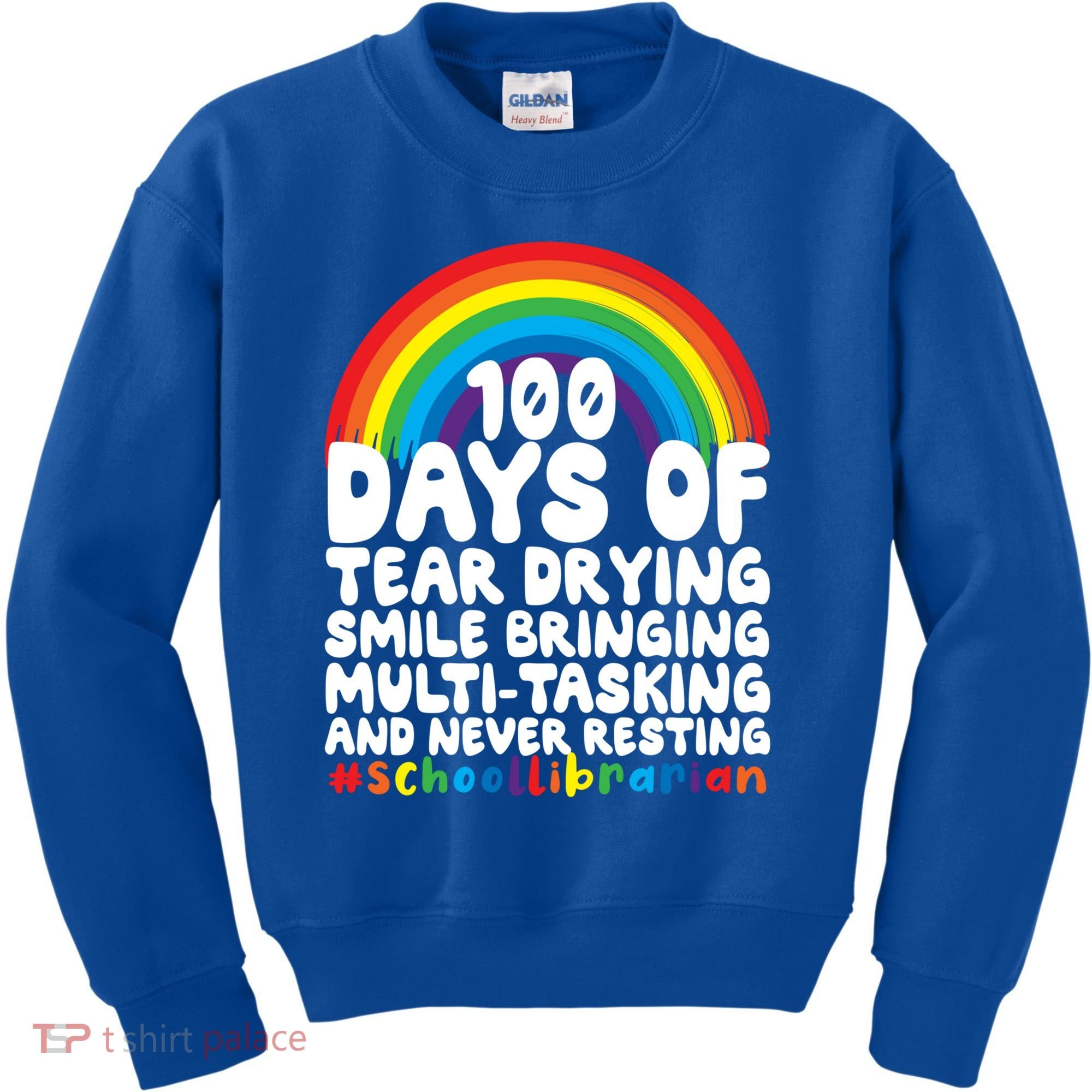 100 Days Of School Smile Bringing School Librarian Great Gift Kids Sweatshirt