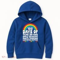100 Days Of School Smile Bringing School Librarian Great Gift Kids Hoodie thumb 0