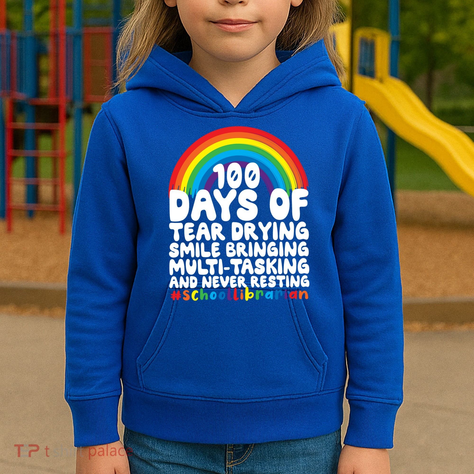 100 Days Of School Smile Bringing School Librarian Great Gift Kids Hoodie